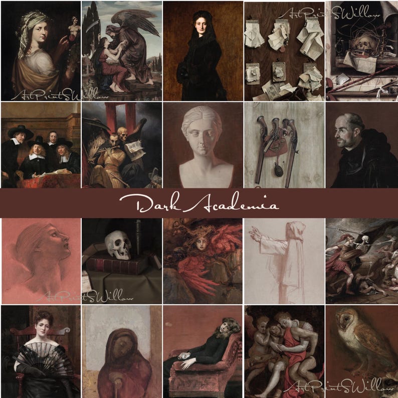 Dark Academia Decor, Mega Bundle Set 1000 Prints, Vintage Moody Goth Dark Printable Gallery Wall Art Cottagecore Painting, Digital Download, Moody Botanical Dark Paintings, Witchy Dark Landscape Decor, Antique Vintage Art Prints
