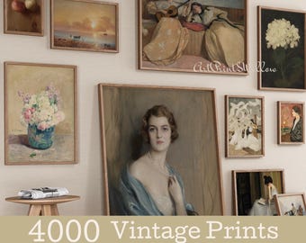 4000+ Vintage Moody Gallery Wall Prints - Rustic Cottagecore Farmhouse Decor, Neutral French Country Printables