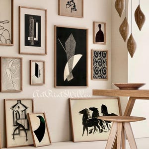 Boho Gallery Wall Art Set - 2000 Mid-Century Modern Prints, Abstract Printable Digital Download