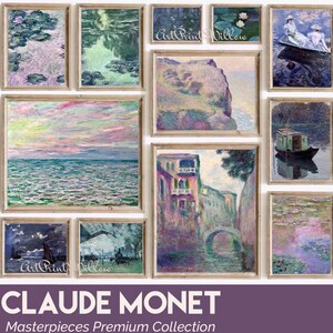 Claude Monet Digital Art Prints, Mega Bundle Vintage Impressionist Seascape Coastal Oil Painting, Printable Gallery Wall Art Set, Monet Posters, Digital Art Prints, Gallery Wall Set