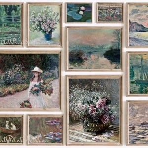 Claude Monet Digital Art Prints, Mega Bundle Vintage Impressionist Seascape Coastal Oil Painting, Printable Gallery Wall Art Set, Monet Posters, Digital Art Prints, Gallery Wall Set