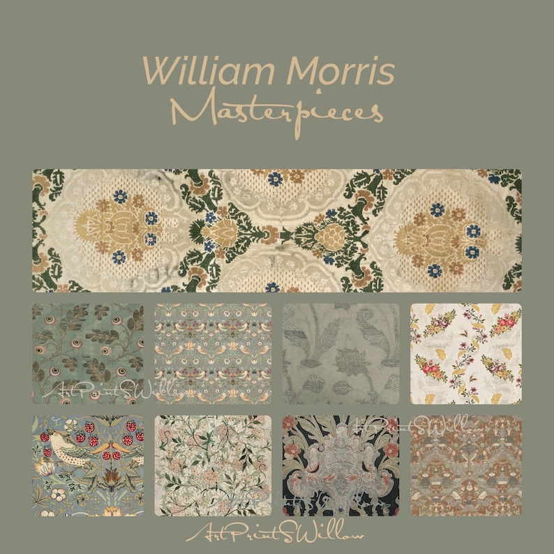 150 Printable William Morris Wall Art Prints, Art Nouveau Decor, MEGA BUNDLE Gallery Wall Set, Eclectic Digital Download, Vintage Prints, North Prints, Farmhouse Decor, NorthPrints, Bundle of Art, Textile and Tapestry Design, Floral, Flower, Home
