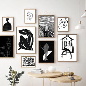 250 Black and White Abstract Art Prints Bundle | Minimalist Modern Wall ...