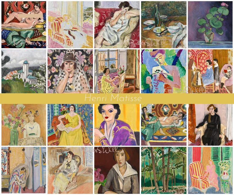 200 Henri Matisse Art Prints, Eclectic Gallery Set, Exhibition Bundle, Modern Maximalist Oil Paintings, Digital Download, Printable Wall Art, North Prints, Northprints, Maximalist Decor, Matisse, Colorful Art, Famous Artist, Classic Oil Paintings