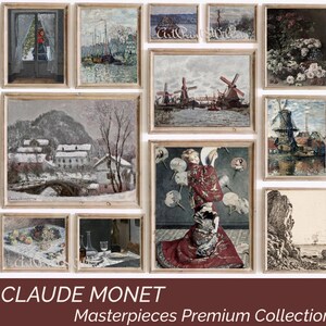 Claude Monet Digital Art Prints, Mega Bundle Vintage Impressionist Seascape Coastal Oil Painting, Printable Gallery Wall Art Set, Monet Posters, Digital Art Prints, Gallery Wall Set