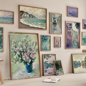 Claude Monet Digital Art Prints, Mega Bundle Vintage Impressionist Seascape Coastal Oil Painting, Printable Gallery Wall Art Set, Monet Posters, Digital Art Prints, Gallery Wall Set