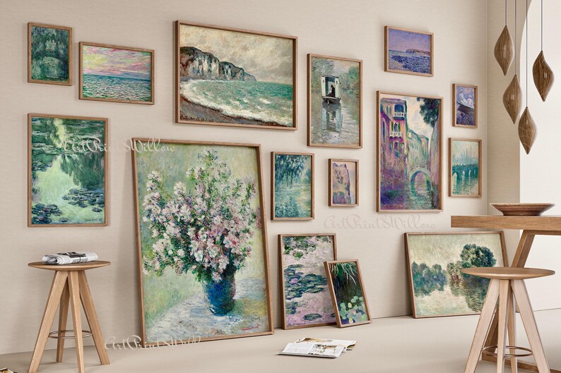 Claude Monet Digital Art Prints, Mega Bundle Vintage Impressionist Seascape Coastal Oil Painting, Printable Gallery Wall Art Set, Monet Posters, Digital Art Prints, Gallery Wall Set
