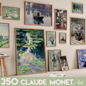 350 Claude Monet Digital Unique Art Prints, MEGA BUNDLE SET Impressionist Famous Classic Paintings, Printable Vintage Gallery Wall Posters