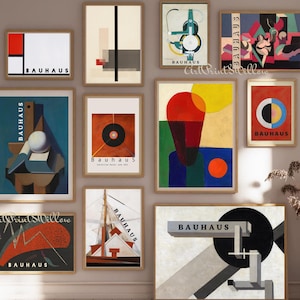 2000 Bauhaus Digital Prints Bundle - Geometric Modernist Posters, Large Abstract Wall Art Download Set