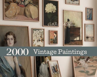 2000+ Vintage Moody Gallery Wall Prints - Rustic Cottagecore Farmhouse Decor, Neutral French Country Printables