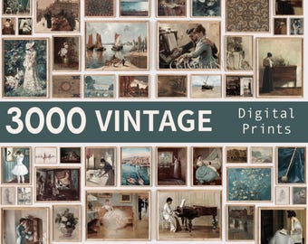 3000+ French Country Gallery Wall Prints: Vintage Cottagecore Decor, Light Academia Farmhouse Bundle Printables