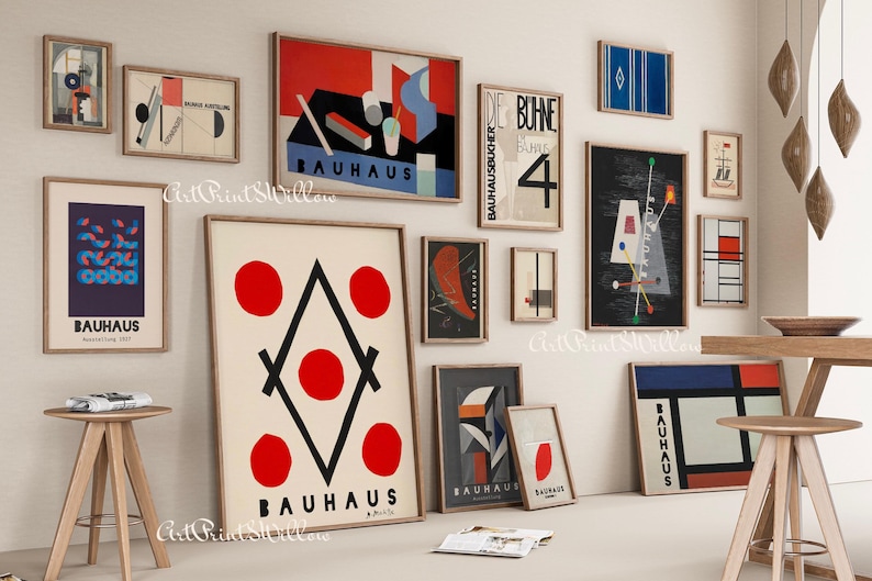 2000 Bauhaus Digital Prints Bundle - Geometric Modernist Posters, Large Abstract Wall Art Download Set