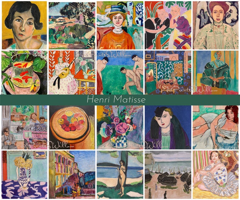 200 Henri Matisse Art Prints, Eclectic Gallery Set, Exhibition Bundle, Modern Maximalist Oil Paintings, Digital Download, Printable Wall Art, North Prints, Northprints, Maximalist Decor, Matisse, Colorful Art, Famous Artist, Classic Oil Paintings