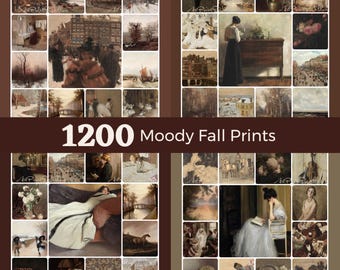 1200 Vintage Fall Gallery Wall Prints - Rustic Moody Autumn Farmhouse Decor, Antique Fall Printables