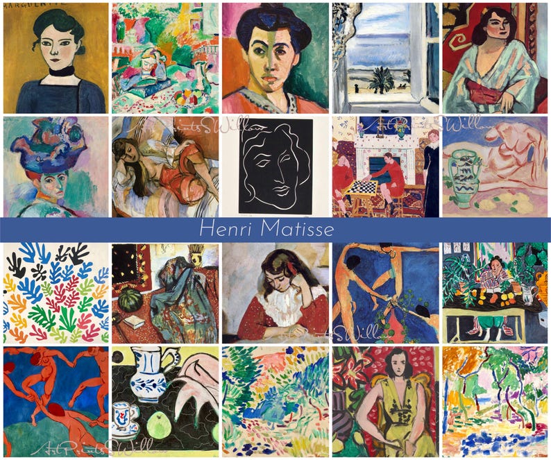 200 Henri Matisse Art Prints, Eclectic Gallery Set, Exhibition Bundle, Modern Maximalist Oil Paintings, Digital Download, Printable Wall Art, North Prints, Northprints, Maximalist Decor, Matisse, Colorful Art, Famous Artist, Classic Oil Paintings