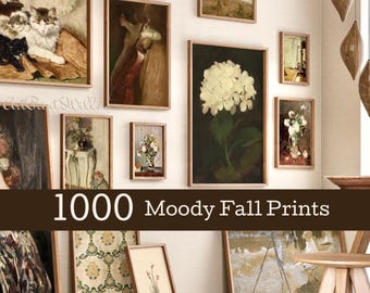 1000+ Vintage Fall Gallery Wall Prints - Rustic Moody Autumn Farmhouse Decor, Cozy Antique Printables