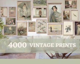 4000+ Vintage Moody Gallery Wall Prints - Rustic Cottagecore Farmhouse Decor, Neutral French Country Printables