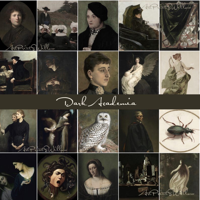 Dark Academia Decor, Mega Bundle Set 1000 Prints, Vintage Moody Goth Dark Printable Gallery Wall Art Cottagecore Painting, Digital Download, Moody Botanical Dark Paintings, Witchy Dark Landscape Decor, Antique Vintage Art Prints