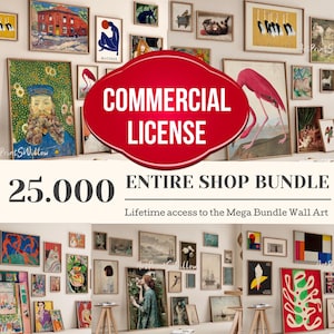 Commercial License 25.000 Digital Entire Shop Wall Art Prints, Resale Rights, PLR, MRR, Bundle