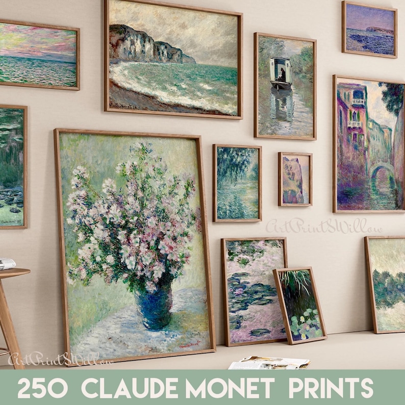 Claude Monet Digital Art Prints, Mega Bundle Vintage Impressionist Seascape Coastal Oil Painting, Printable Gallery Wall Art Set, Monet Posters, Digital Art Prints, Gallery Wall Set