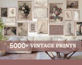 5000+ Vintage Moody Gallery Wall Prints - Rustic Cottagecore Farmhouse Decor, Neutral French Country Printables