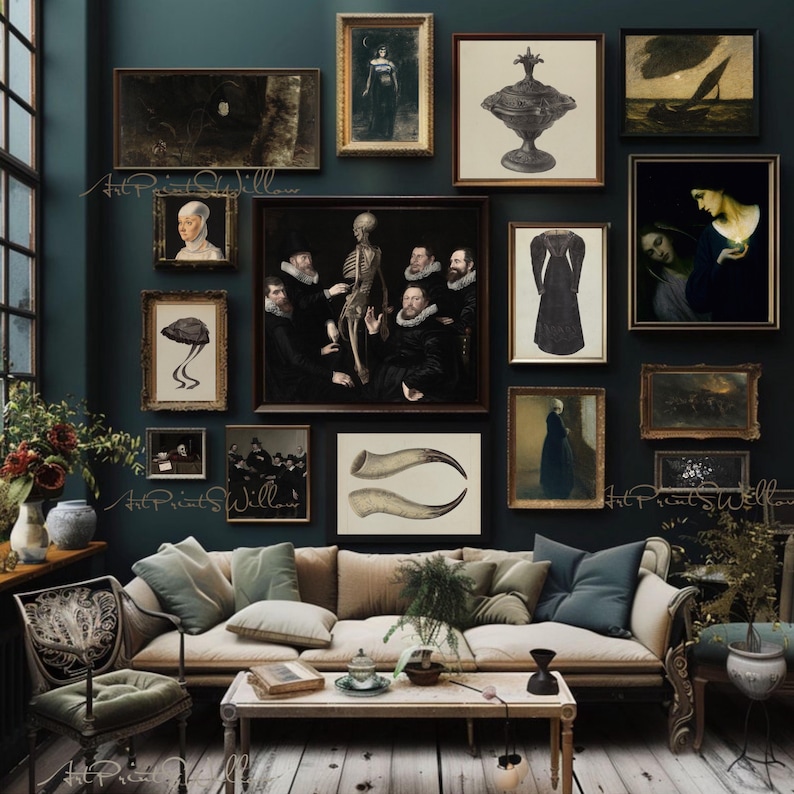 Dark Academia Decor, Mega Bundle Set 1000 Prints, Vintage Moody Goth Dark Printable Gallery Wall Art Cottagecore Painting, Digital Download, Moody Botanical Dark Paintings, Witchy Dark Landscape Decor, Antique Vintage Art Prints