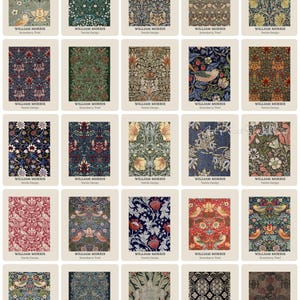 150 Printable William Morris Wall Art Prints, Art Nouveau Decor, MEGA BUNDLE Gallery Wall Set, Eclectic Digital Download, Vintage Prints, North Prints, Farmhouse Decor, NorthPrints, Bundle of Art, Textile and Tapestry Design, Floral, Flower, Home