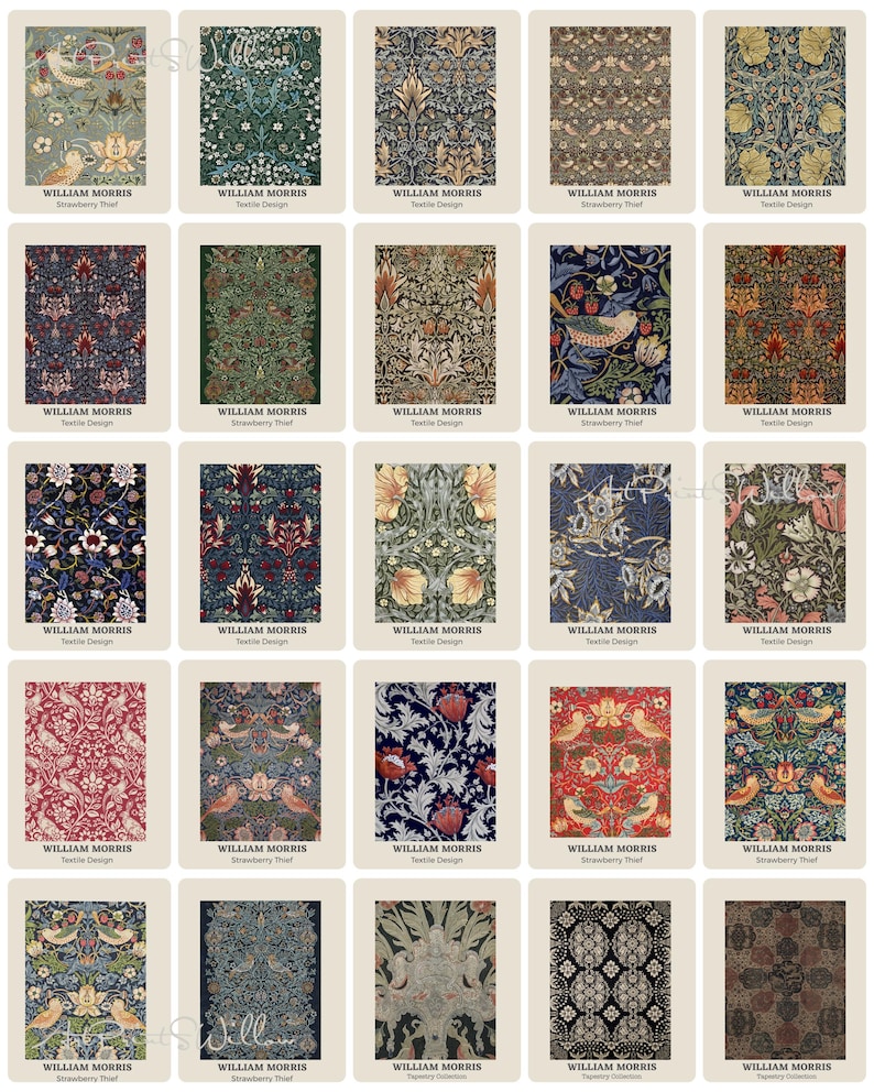 150 Printable William Morris Wall Art Prints, Art Nouveau Decor, MEGA BUNDLE Gallery Wall Set, Eclectic Digital Download, Vintage Prints, North Prints, Farmhouse Decor, NorthPrints, Bundle of Art, Textile and Tapestry Design, Floral, Flower, Home