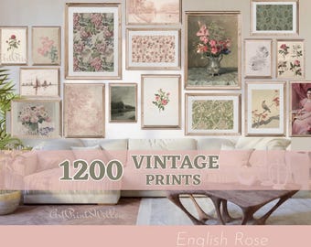 1200 French Country Gallery Wanddrucke: Vintage Cottagecore Dekor, Light Academia Bauernhaus Bundle Printables