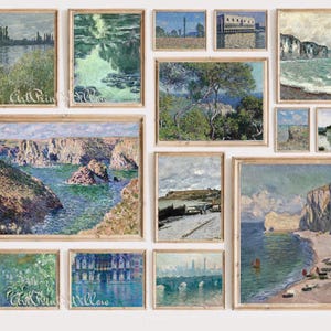 Claude Monet Digital Art Prints, Mega Bundle Vintage Impressionist Seascape Coastal Oil Painting, Printable Gallery Wall Art Set, Monet Posters, Digital Art Prints, Gallery Wall Set