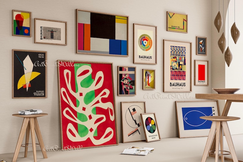 2000 Bauhaus Digital Prints Bundle - Geometric Modernist Posters, Large Abstract Wall Art Download Set