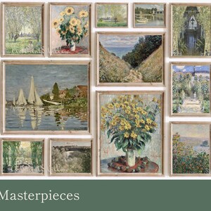 Claude Monet Digital Art Prints, Mega Bundle Vintage Impressionist Seascape Coastal Oil Painting, Printable Gallery Wall Art Set, Monet Posters, Digital Art Prints, Gallery Wall Set