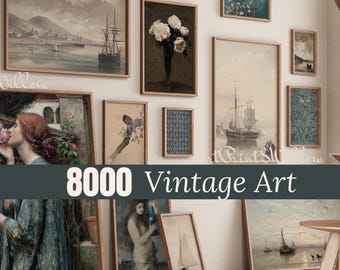 8000 French Country Gallery Wall Prints: Vintage Cottagecore Decor, Light Academia Farmhouse Bundle Printables