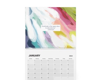 2024 Wall Calendar Oil Painting Art, Colorful and Graphic 12 month Calendar, 12 month wall hanging calendar, Abstract Wall Calendar