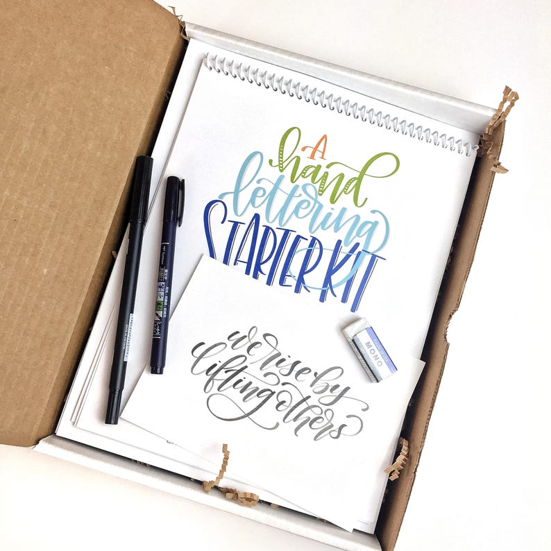 Hand Lettering Starter Kit Beginner Brush Calligraphy Etsy