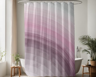 Purple Pink and Gray Ombre Shower Curtain, Lavender and Grey rainbow shower curtain, Modern Aesthetic Decor, Watercolor Shower Curtain