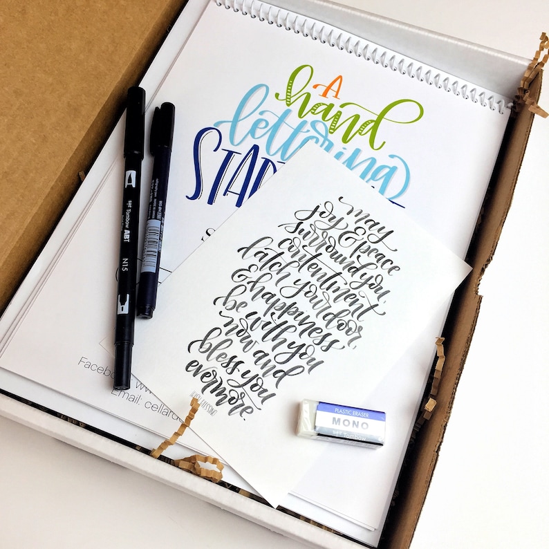 Hand Lettering Starter Kit Beginner Brush Calligraphy Etsy
