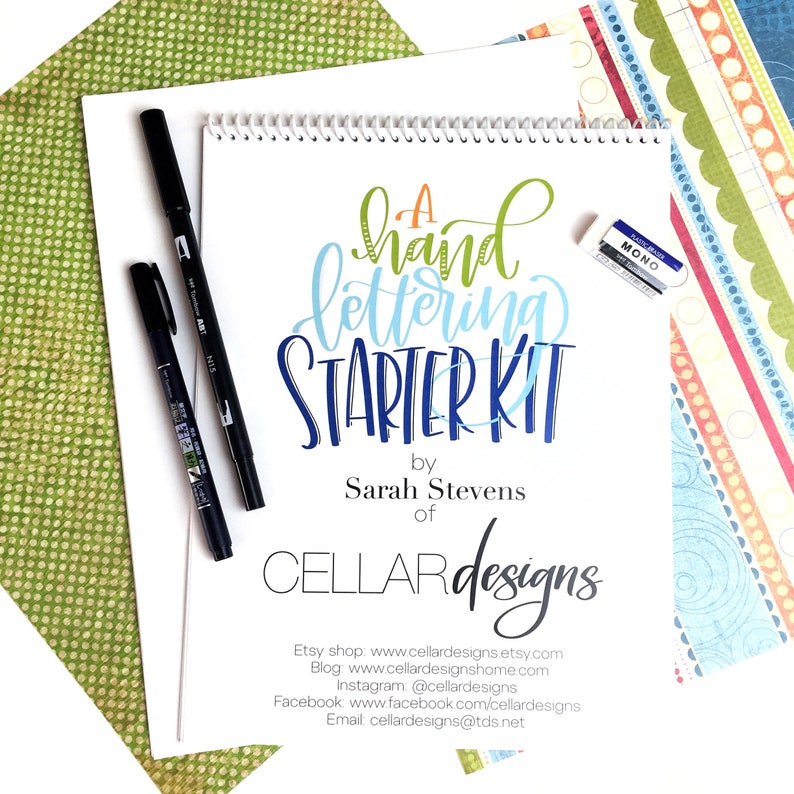 Hand Lettering Starter Kit Beginner Brush Calligraphy Etsy