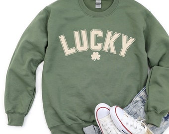 Cute Lucky Sweatshirt Womens Irish Sweatshirt St Patricks Day Sweatshirt Trendy St Patricks Day Shirt Lucky Sweatshirt Plus size Irish shirt