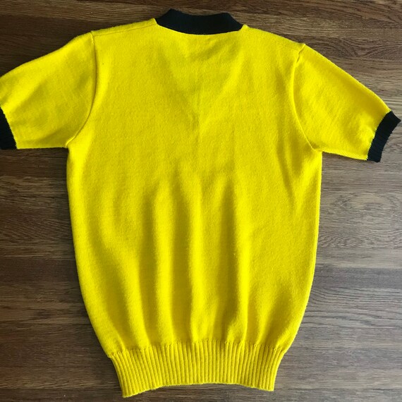 vintage 70s Cheer sweater M v-neck short sleeve - image 3