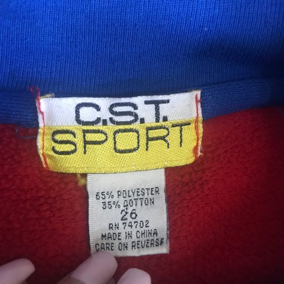 vintage 90s colorblock sweatshirt XL oversized bo… - image 7