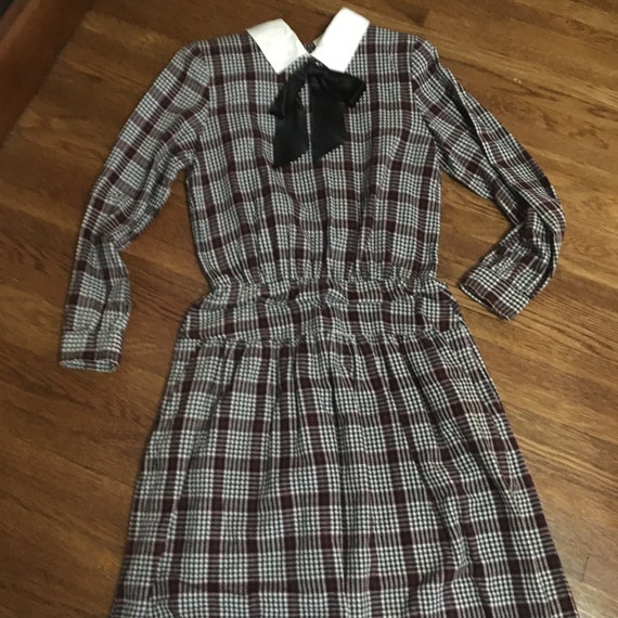 vtg Lanz Original S plaid flannel dress POCKETS m… - image 3