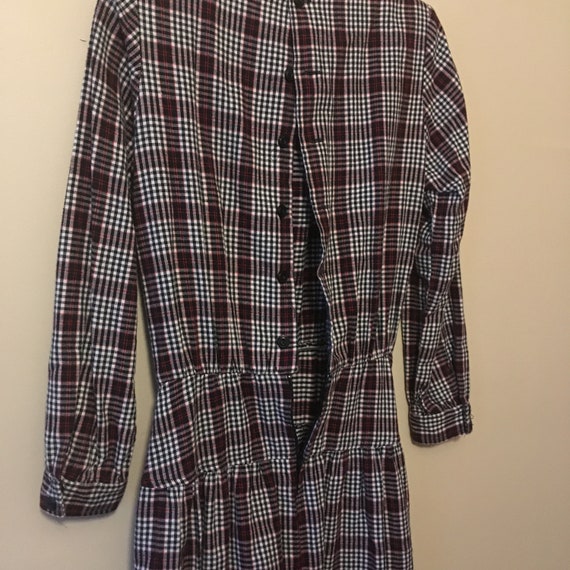vtg Lanz Original S plaid flannel dress POCKETS m… - image 5
