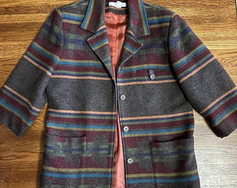 vintage The Limited wool blend blanket coat M L 90s Southwest western