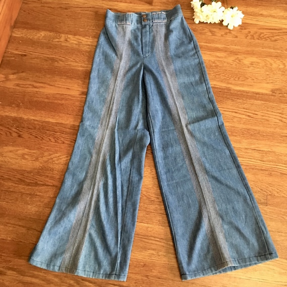 vtg Sears wide leg flare jeans 28” waist high rise