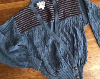 vintage Foxcroft virgin wool cardigan sweater S Uruguay 80s