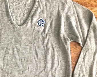 80s EPCOT CENTER sweater gray M cast Opening Year