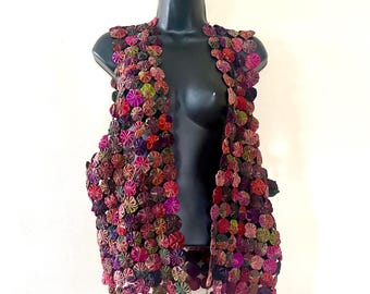 Vtg yo-yo vest ONE SIZE boho hippie festival gypsy woodland fairy