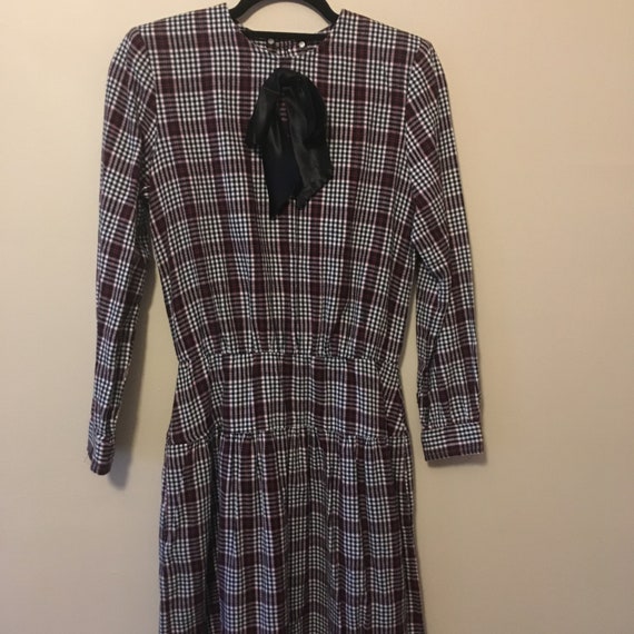 vtg Lanz Original S plaid flannel dress POCKETS m… - image 4