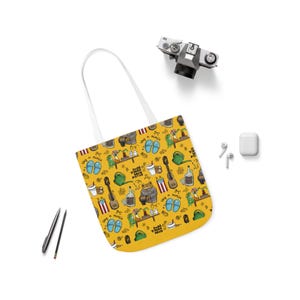 DeBÍ TiRAR MáS FOToS - Yellow Canvas Tote Bag, 5-Color Straps